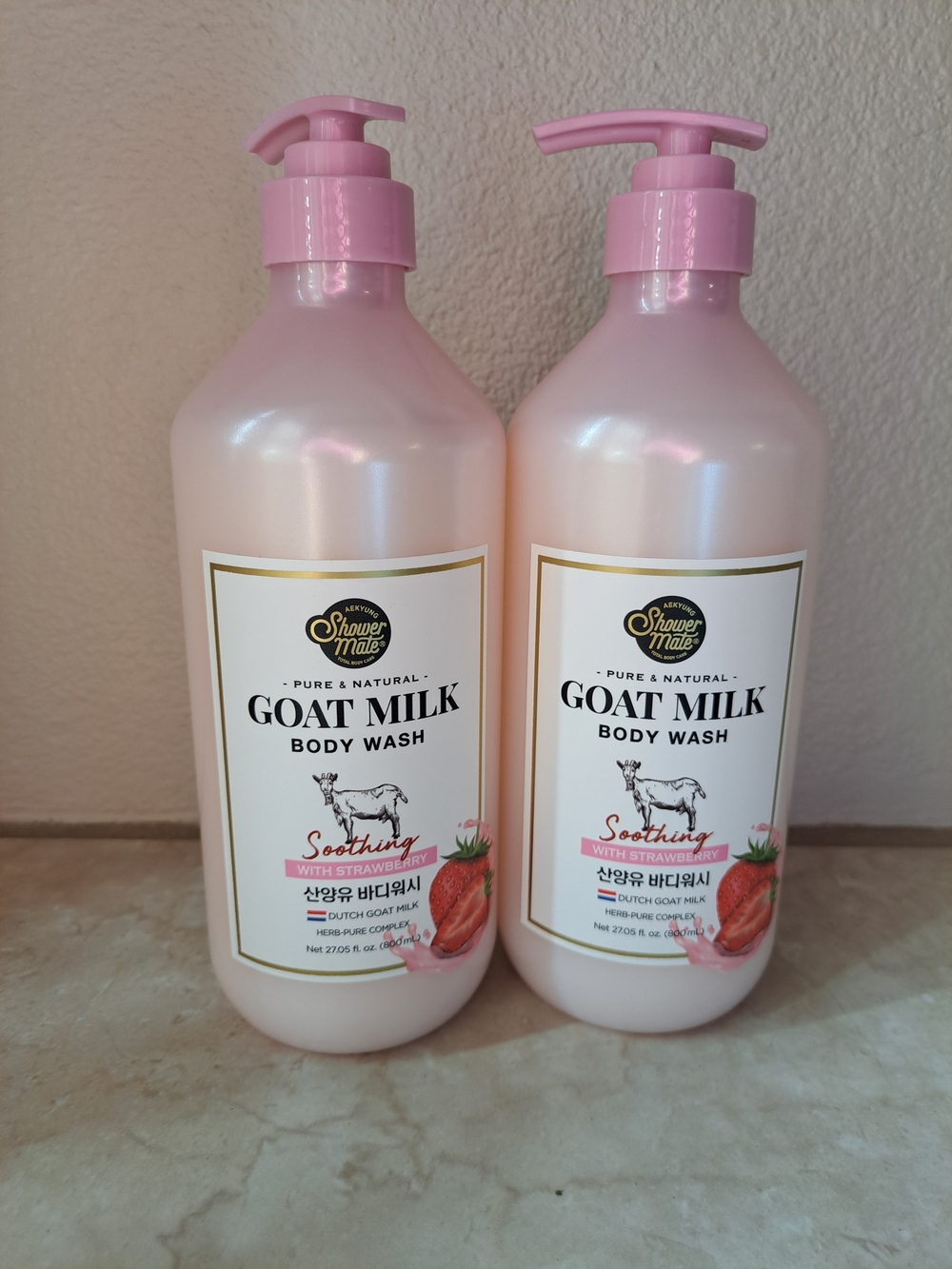 Shower Mate Goat Milk Body Wash - Soothing Strawberry 2 Pack